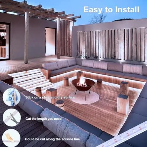 echosari White Solar Strip Lights Outdoor Waterproof 16.4Ft (5m) 320 LED with Remote & Timer | IP65 Rated for Pathways & Gardens thumbnail 5