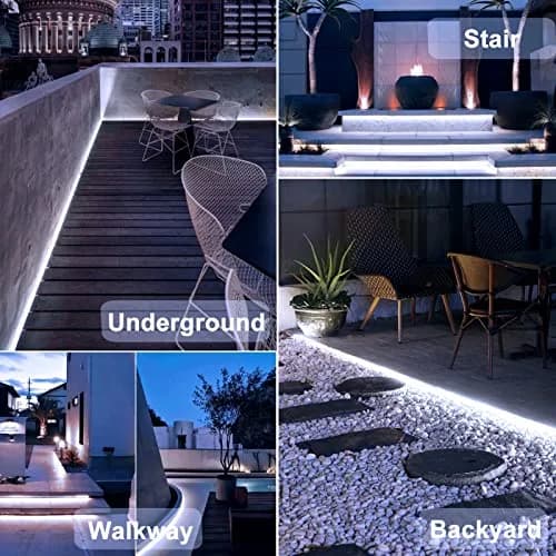 echosari White Solar Strip Lights Outdoor Waterproof 16.4Ft (5m) 320 LED with Remote & Timer | IP65 Rated for Pathways & Gardens thumbnail 4