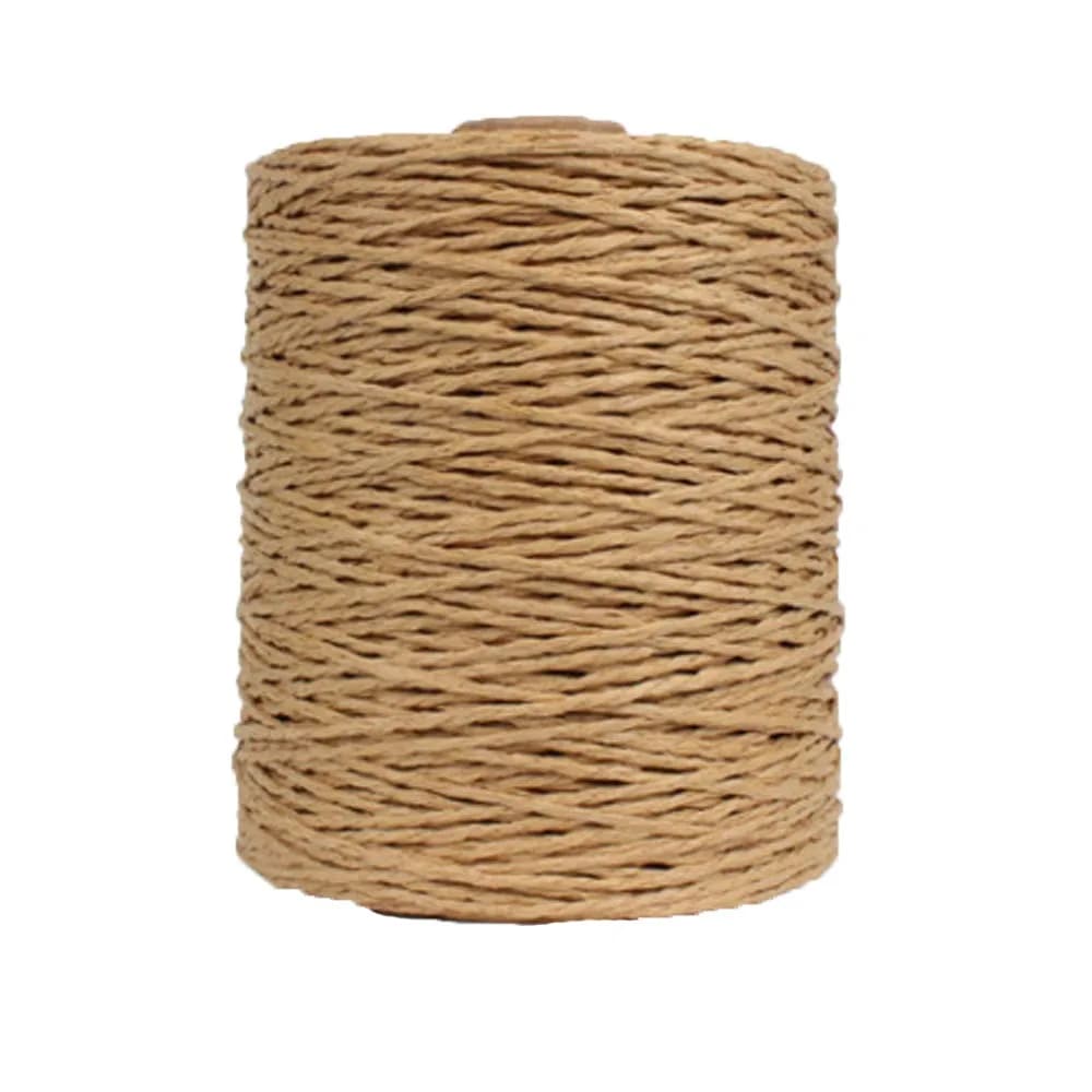 Rayon Crochet Raffia Yarn Natural Yarn Brown 280m (306 Yards) | 100% Plant Fiber for Hats & Bags - main product image