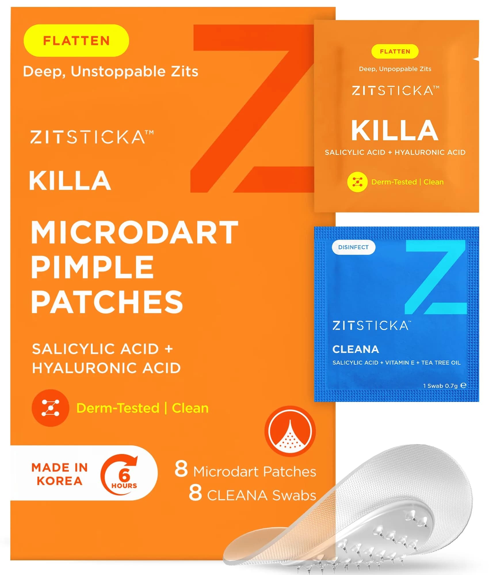 ZitSticka Killa Kit Microdart Pimple Patch for Face, 8 Count | Fast-Acting, Deep Zits - main product image