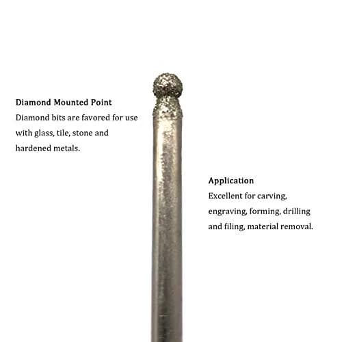 NACX Diamond Mounted Point 3mm Ball Head 45mm | Precision Grinding for Jade & Ceramic thumbnail 3