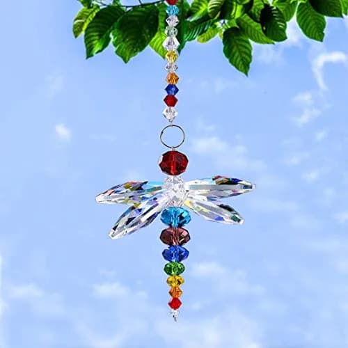 H&D HYALINE & DORA Crystal Dragonfly Suncatcher 21 cm (8.2 inches) | Rainbow Maker Window Hanging Pendant Decor thumbnail 3