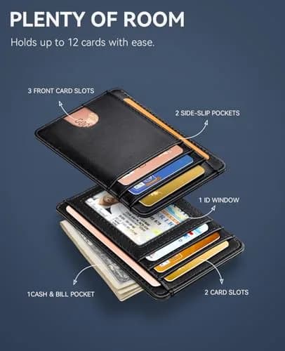 Teskyer Slim Minimalist Wallet for Men, RFID Credit Card Holder, Rose Gold, 12cm (4.60") x 8.9cm (3.15") x 0.4cm (0.15") thumbnail 3