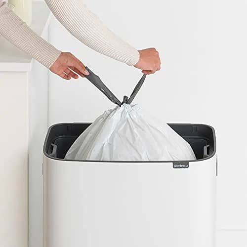 Brabantia PerfectFit Trash Bags Size M 60L (16 Gallon) | Tear-Resistant Plastic Bin Liners with Tie Tape Drawstring Handles (10 Bags) thumbnail 3