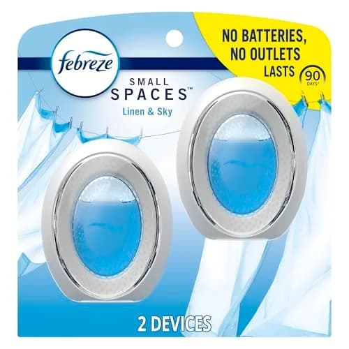 Febreze Small Spaces Air Freshener Linen & Sky Scent 2 Count | Odor Fighting Plug In Alternative for Bathrooms & Closets thumbnail 1