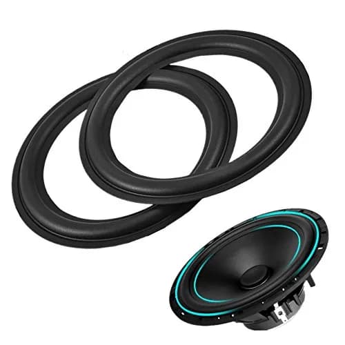 Tihebeyan 2PCS 8 Inch Rubber Speaker Loudspeaker Surround Repair Parts | Durable Rubber Woofer for DIY Speaker Repair thumbnail 1