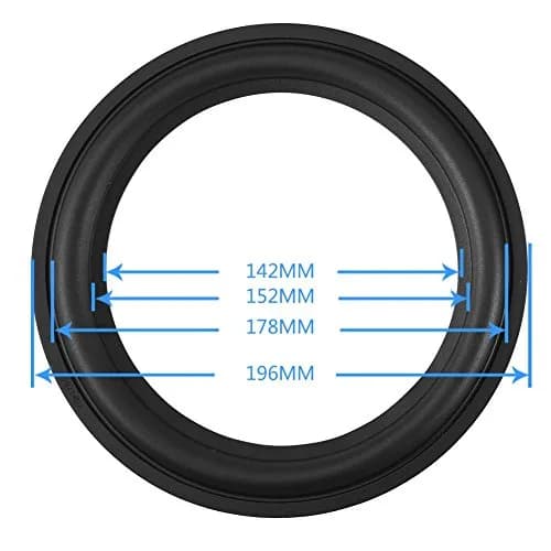 Tihebeyan 2PCS 8 Inch Rubber Speaker Loudspeaker Surround Repair Parts | Durable Rubber Woofer for DIY Speaker Repair thumbnail 5