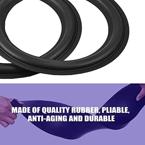 Tihebeyan 2PCS 8 Inch Rubber Speaker Loudspeaker Surround Repair Parts | Durable Rubber Woofer for DIY Speaker Repair thumbnail 2