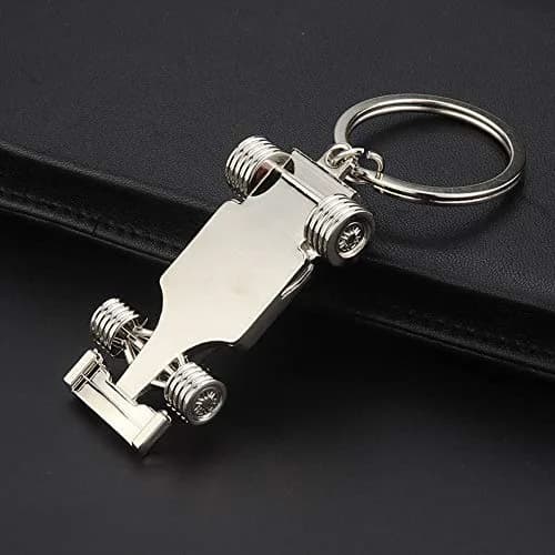 ADKEYFOD 3D F1 Race Car Keychain Metallic Medium | Driver Keyfob Gift for Father Husband Boyfriends thumbnail 2