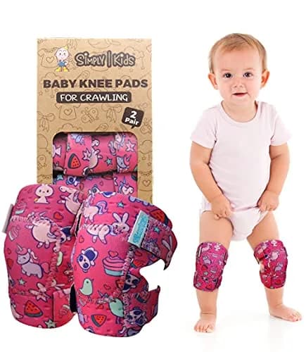 Simply Kids Toddler Knee Pads for Crawling & Walking (2 Pairs, Unicorn) | Adjustable Baby Knee Protector for 6-24 Months thumbnail 1