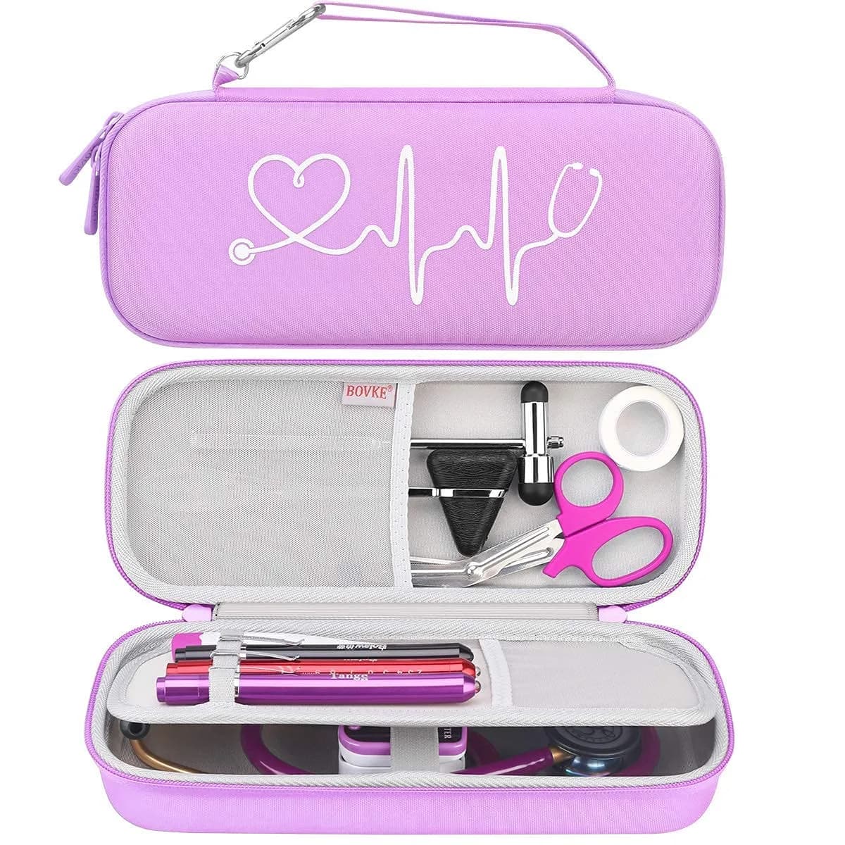 BOVKE Hard Case for 3M Littmann Classic III/Cardiology IV/MDF Stethoscope | Durable, Compact & Waterproof — Purple