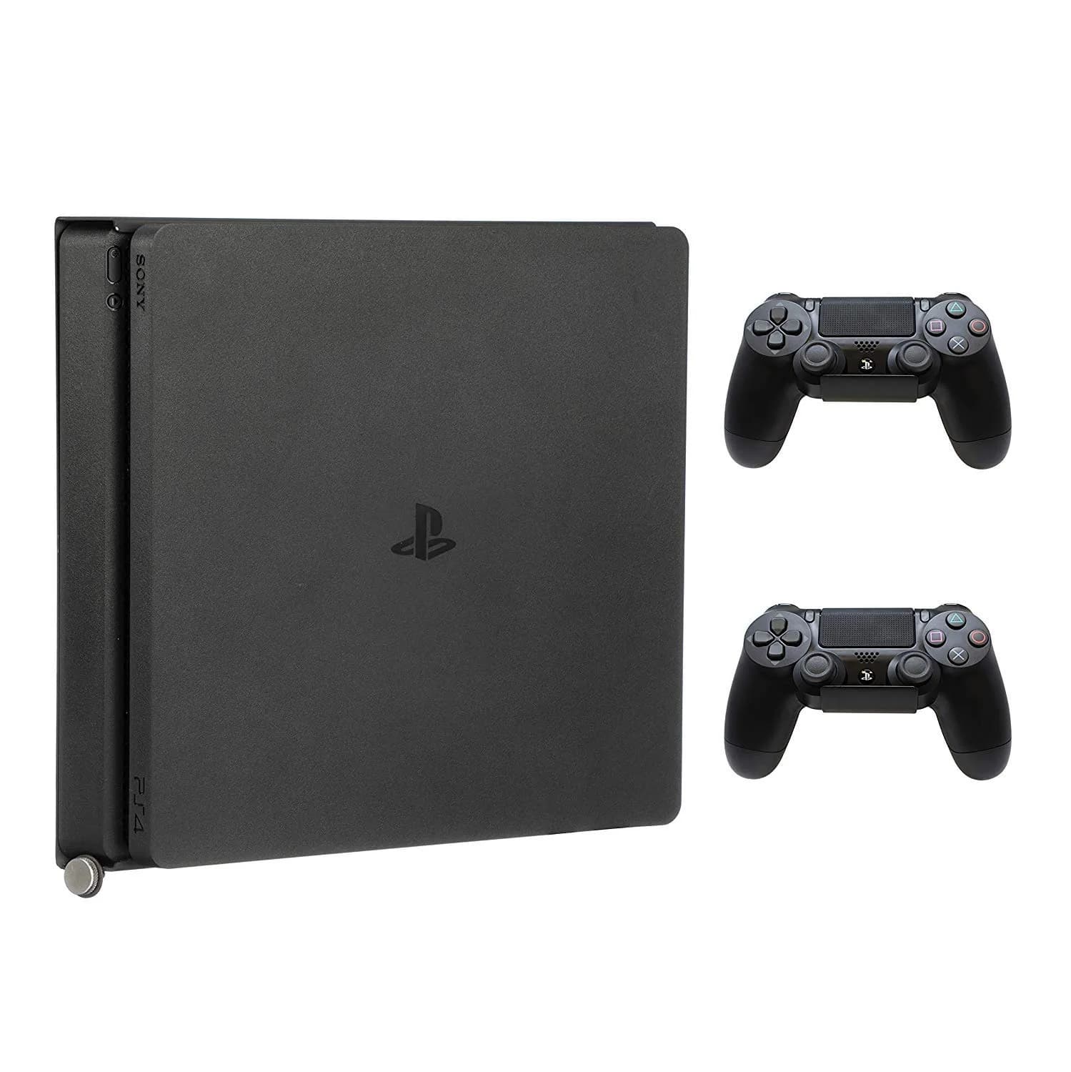 HumanCentric PS4 Slim Wall Mount with Controller Bundle & VESA Mount - Black | Steel Construction, Minimalist Design — PS4 Slim