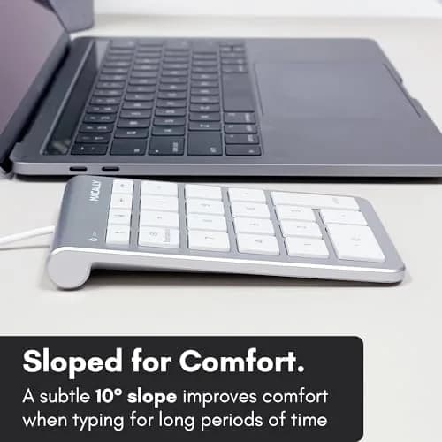 Macally USB C Wired Number Pad for Mac - 22 Keys, Type C Numeric Keypad, 18.3 cm (7.2 in) Length | Plug & Play for Laptop, MacBook Pro/Air, iMac, PC - Silver thumbnail 5