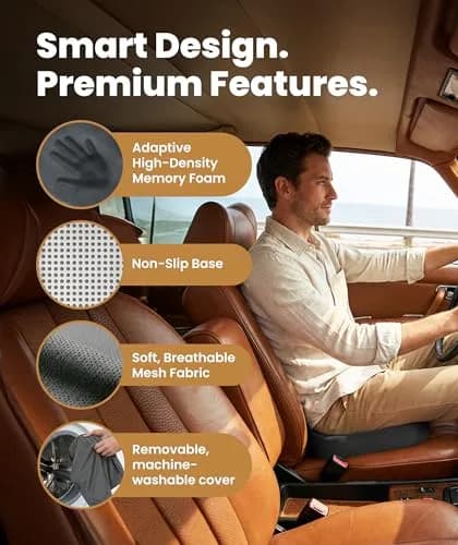 Everlasting Comfort Memory Foam Seat Cushion Large Gray | Doctor Recommended for Tailbone Pain Relief thumbnail 4