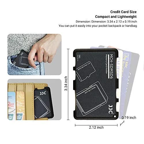 JJC 6-Slot SD Micro SD Card Case Organizer | Credit Card Size, Ultra-Thin, Lightweight thumbnail 6