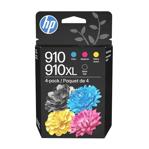 HP Original 910 Cyan, Magenta, Yellow / 910XL Black Ink Cartridges (4-Pack) | Fade-Resistant Documents & Brilliant Images thumbnail 1