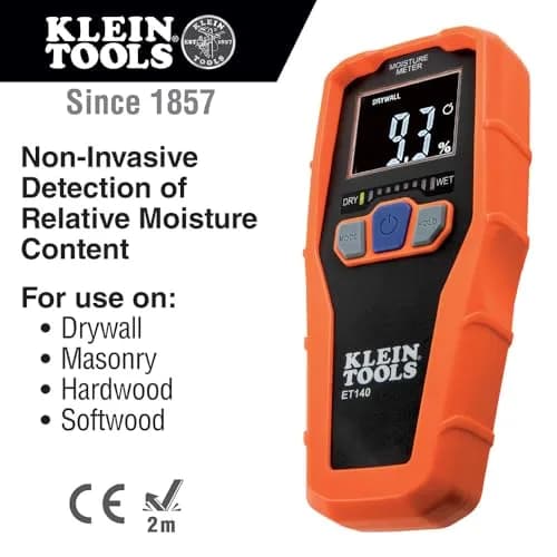 Klein Tools ET140 Pinless Moisture Meter | 19 mm (3/4-Inch) Depth Detection thumbnail 2