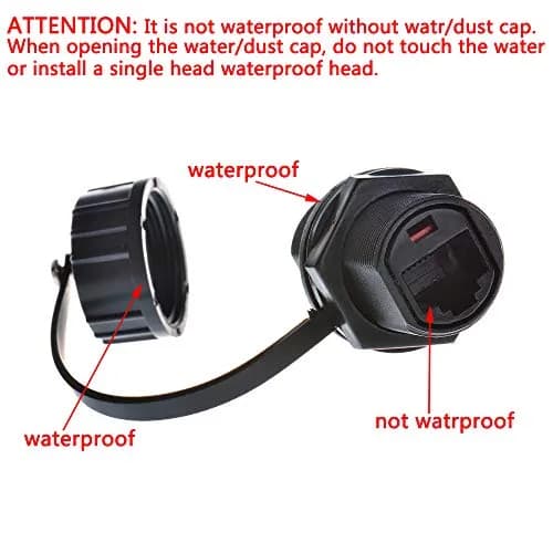 ANMBEST 5PCS Waterproof CAT6 Ethernet Panel Mount RJ45 Connectors | IP67 Dust & Water Resistant thumbnail 3