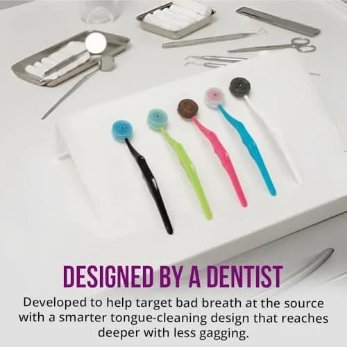 Peak Essentials The Original TUNG Brush Tongue Cleaner 2-Pack with Caps | Dentist-Designed for Bad Breath Defense thumbnail 8