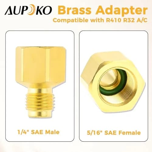 Aupoko Valve Core Remover Installer Tool R410A R22 AC Schrader Valve Core Remover with Dual Size 1/4"-5/16" Port | HVAC Drain Line Blow Out Tool thumbnail 6