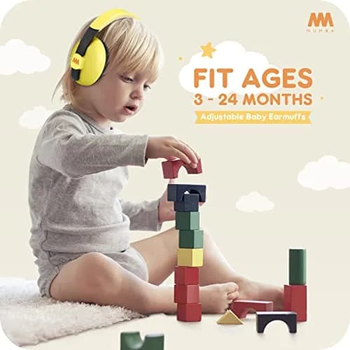 Mumba Baby Earmuffs for Infants & Toddlers, Ages 3 Months-3 Years, Yellow | Noise Cancelling Headphones with 31dB NRR thumbnail 2