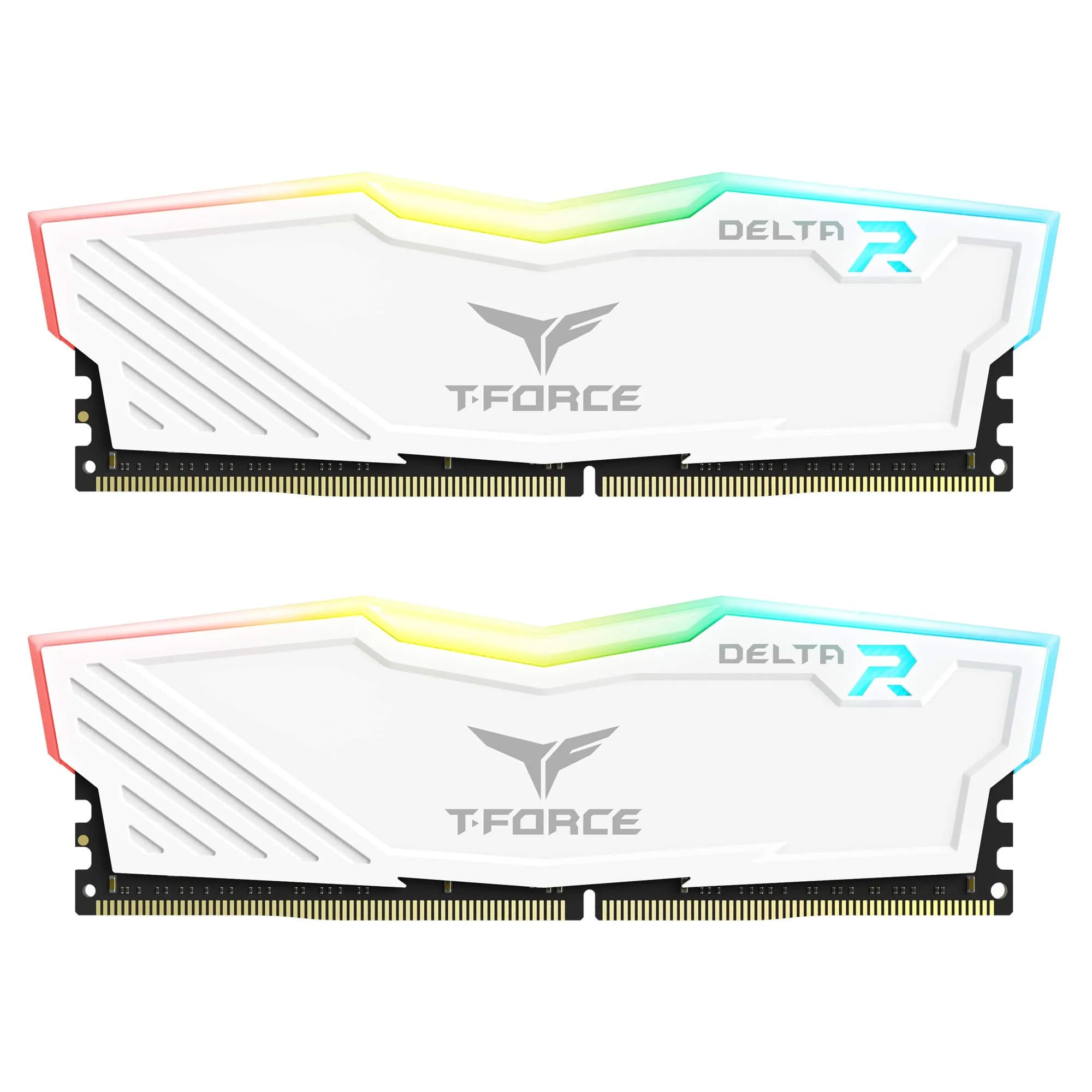 TEAMGROUP T-Force Delta RGB DDR4 16GB (2x8GB) 3200MHz CL16 Desktop Memory Module RAM Black | 16GB (2x8GB) 3200MHz — 16GB 3200MHz CL16 White