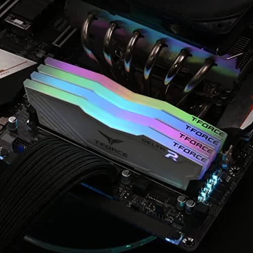 TEAMGROUP T-Force Delta RGB DDR4 16GB (2x8GB) 3200MHz CL16 Desktop Memory Kit White | 16GB (2x8GB) 3200MHz CL16 thumbnail 2