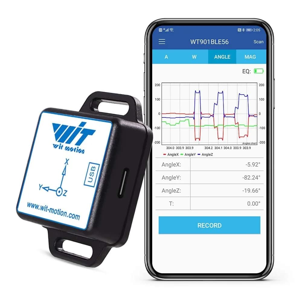 WITMOTION WT901BLECL 9-Axis IMU Sensor 51.5mm x 36.1mm x 15mm | Bluetooth 5.0 Accelerometer Inclinometer with Kalman Filter - main product image
