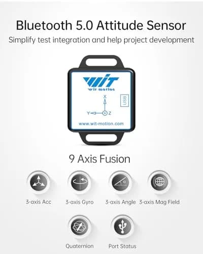 WITMOTION WT901BLECL 9-Axis IMU Sensor 51.5mm x 36.1mm x 15mm | Bluetooth 5.0 Accelerometer Inclinometer with Kalman Filter thumbnail 2