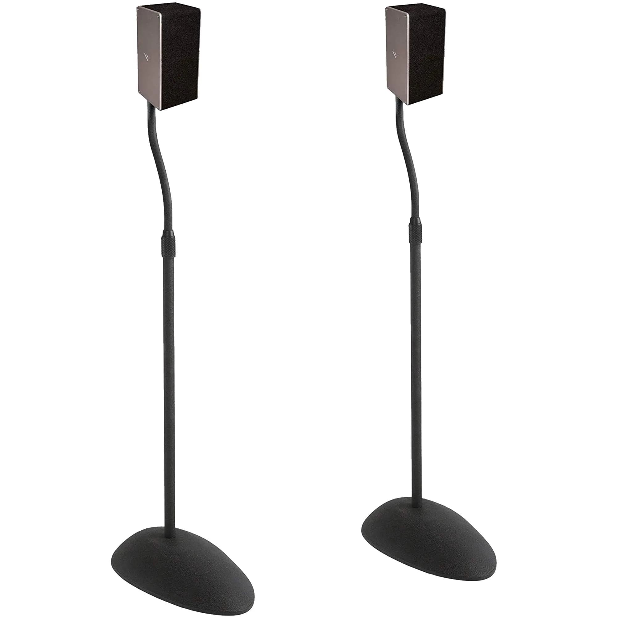 ECHOGEAR Universal Speaker Stands Pair - Height Adjustable 11" (28cm) - Steel Construction - Black — Black