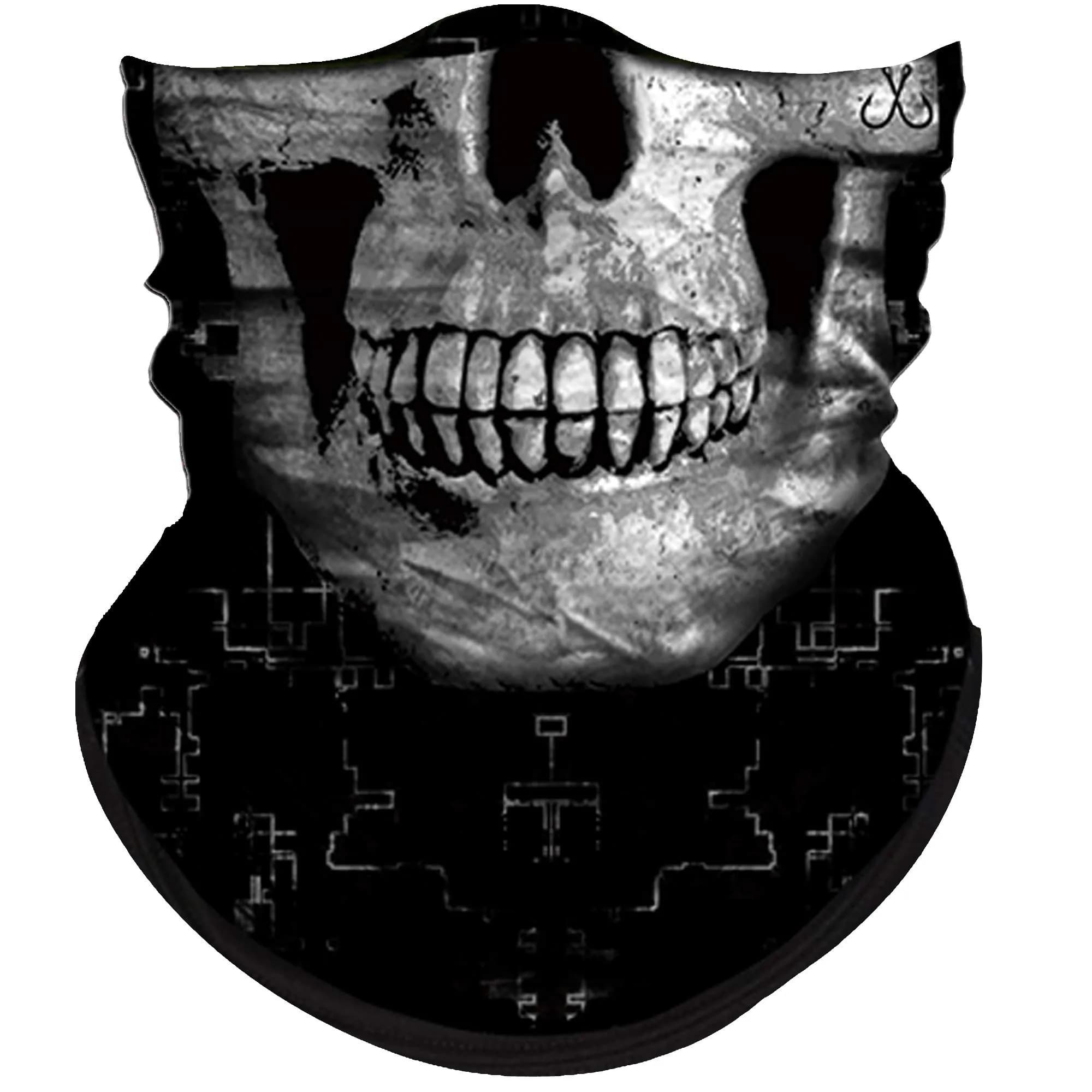 Obacle Skull Face Mask Thin Skeleton Mask 25cm (9.8in) x 50cm (19.7in) | UV Protection for Riding