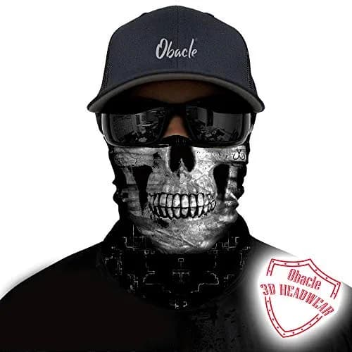 Obacle Skull Face Mask Thin Skeleton Mask 25cm (9.8in) x 50cm (19.7in) | UV Protection for Riding thumbnail 2
