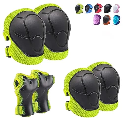 CKE Toddler Knee & Elbow Pads with Wrist Guards for Kids, Green | Impact Protection Gear for 3-8 Years thumbnail 1