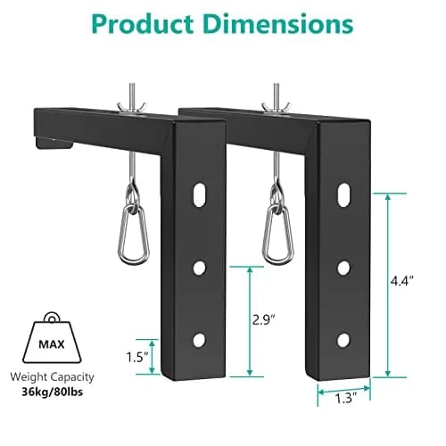 WALI Universal Projector Screen Mount L-Brackets 12 inch Adjustable Extension with Hook Kit, Black | Holds up to 36kg (80 lbs) thumbnail 4