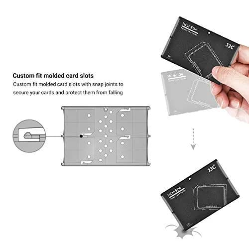 JJC 4 Slot SD Card Holder Case Storage Organizer, Slim Ultra-Thin SDHC SDXC Box | Credit Card Size Portable Memory Card Container thumbnail 5