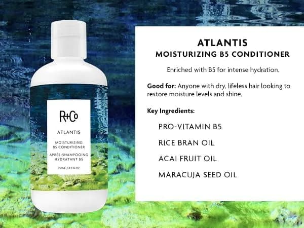 R+Co ATLANTIS Moisturizing B5 Conditioner 251ml (8.5 Fl Oz) | Hydrates Dry Hair with Rice Bran & Acai Oil thumbnail 7