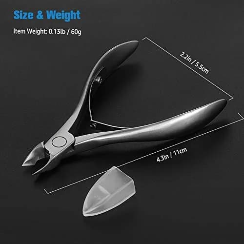 FERYES Cuticle Clippers 1/2 Jaw - Professional Cuticle Cutter Nail Skin Clipper Hangnail Trimmer Silver 5.5cm (2.2in) | Precision Tool for Manicure & Pedicure thumbnail 6