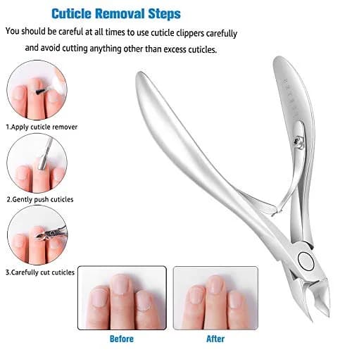 FERYES Cuticle Clippers 1/2 Jaw - Professional Cuticle Cutter Nail Skin Clipper Hangnail Trimmer Silver 5.5cm (2.2in) | Precision Tool for Manicure & Pedicure thumbnail 3