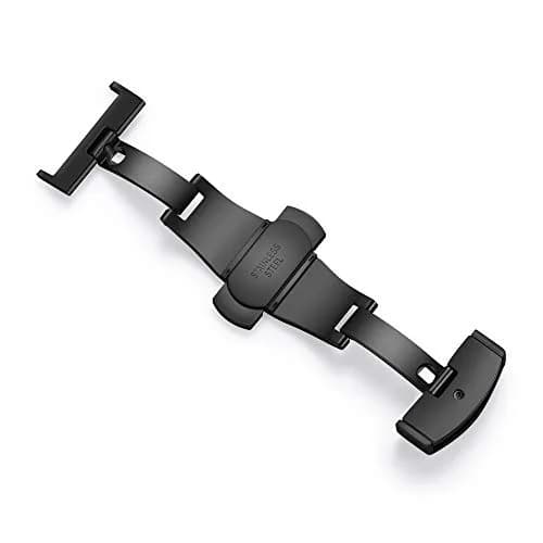 TEXNEWS Stainless Steel Deployment Clasp for Leather Watch Bands - 14mm to 22mm Widths | Polished Finish thumbnail 4