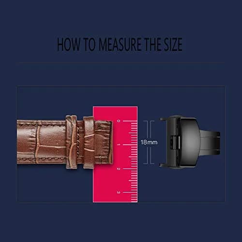 TEXNEWS Stainless Steel Deployment Clasp for Leather Watch Bands - 14mm to 22mm Widths | Polished Finish thumbnail 7