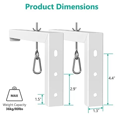 WALI Universal Projector Screen Ceiling Mount, Wall Hanging Mount L-Brackets, 12 inch Adjustable Extension with Hook Kit, 1.16 kg (2.56 lb) | Holds up to 36 kg (80 lbs) thumbnail 4