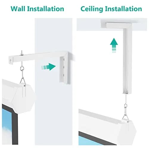 WALI Universal Projector Screen Ceiling Mount, Wall Hanging Mount L-Brackets, 12 inch Adjustable Extension with Hook Kit, 1.16 kg (2.56 lb) | Holds up to 36 kg (80 lbs) thumbnail 6