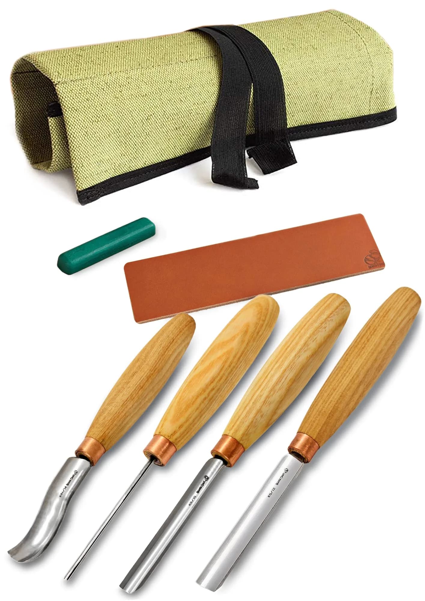 BeaverCraft Wood Carving Gouges Chisels Kit SC01 - Wood Spoon & Whittling Tools | High Carbon Steel, 7.56" - main product image