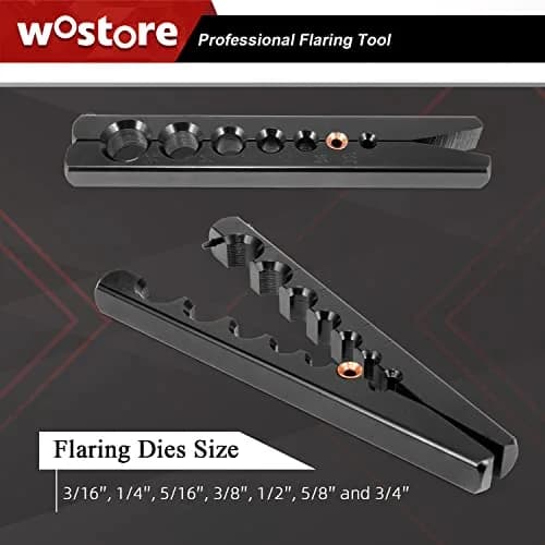 Wostore Eccentric Flaring Kit, 7 Dies 3/16-3/4" | Precise 45° SAE Flares for HVAC & Automotive thumbnail 4