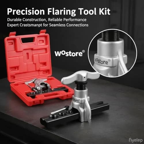 Wostore Eccentric Flaring Kit, 7 Dies 3/16-3/4" | Precise 45° SAE Flares for HVAC & Automotive thumbnail 6