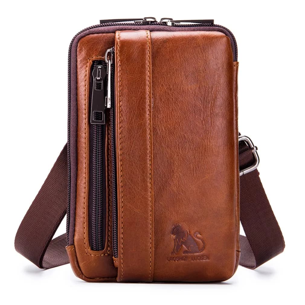 Hebetag Genuine Leather Phone Belt Holster Waist Case Bag 19cm (7.48") | Horizontal & Vertical Carry - main product image