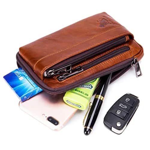 Hebetag Genuine Leather Phone Belt Holster Waist Case Bag 19cm (7.48") | Horizontal & Vertical Carry thumbnail 6