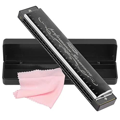 EastyGold Harmonica Key of C 24 Hole Polyphony Diatonic Mouth Organ | Perfect for Blues & Jazz Beginners thumbnail 1