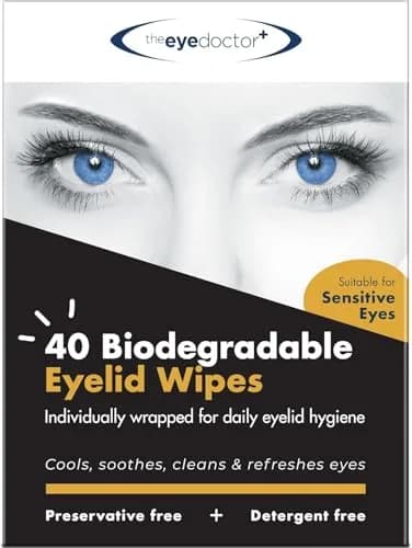 The Eye Doctor Biodegradable Eyelid Wipes 40 Count (1.5 oz) | Gentle Sensitive Eye Cleaner for Daily Lid Care thumbnail 1