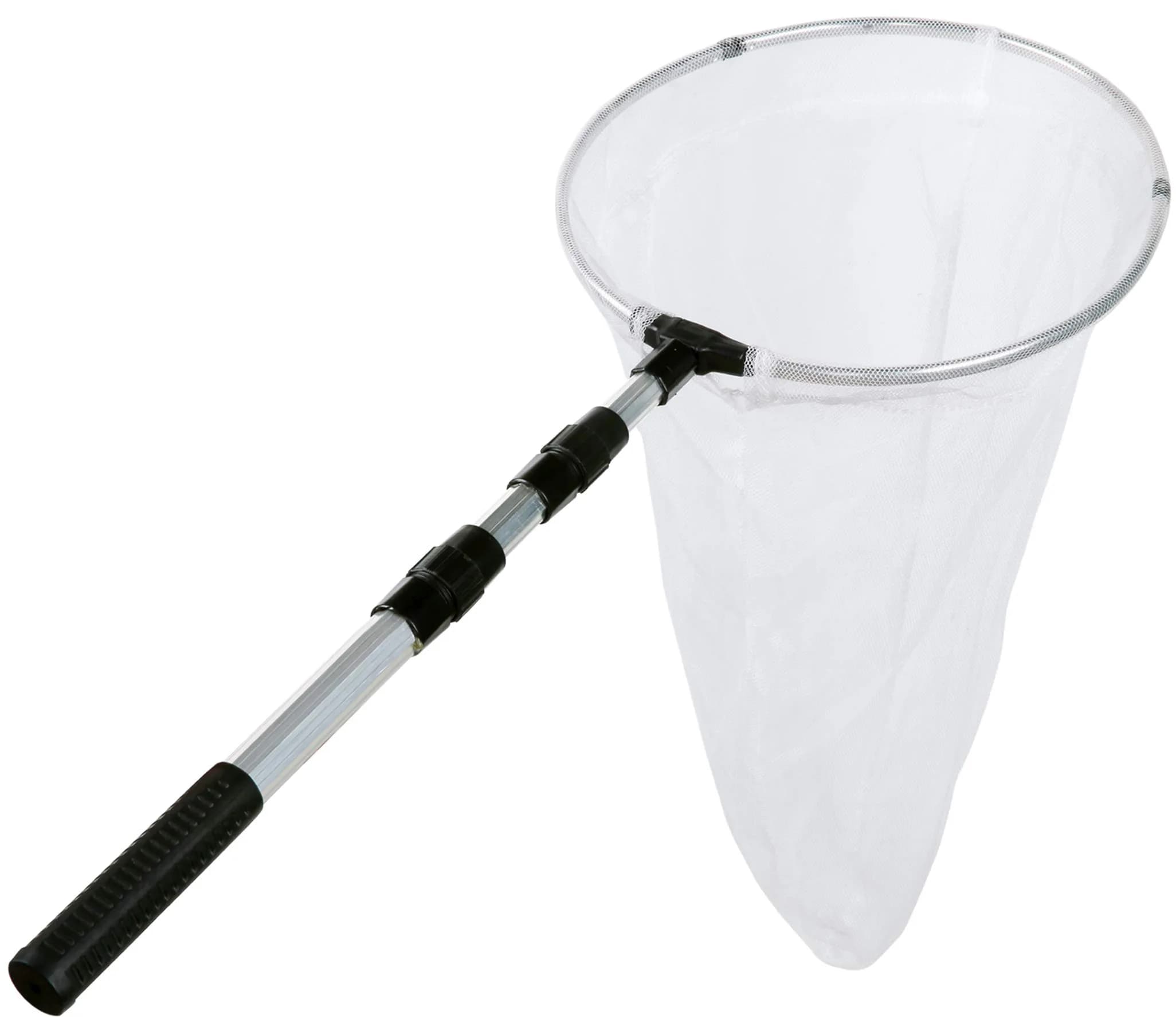 RESTCLOUD Large Insect and Butterfly Net with 14" Ring, 32" Net Depth, Extendable Handle to 36 Inches | Science Education Tool — 12" ring, 36" handle